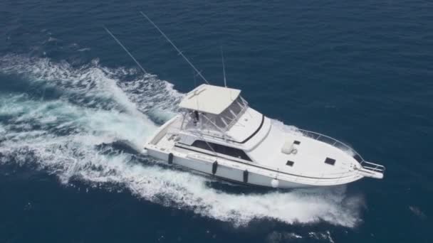 Riprese Panoramiche Yacht Lusso Mare Giorno Sole — Video Stock