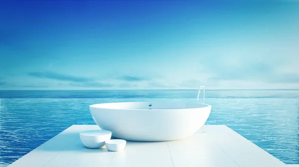 Beach banyo - lüks ve modern otel / 3d iç render