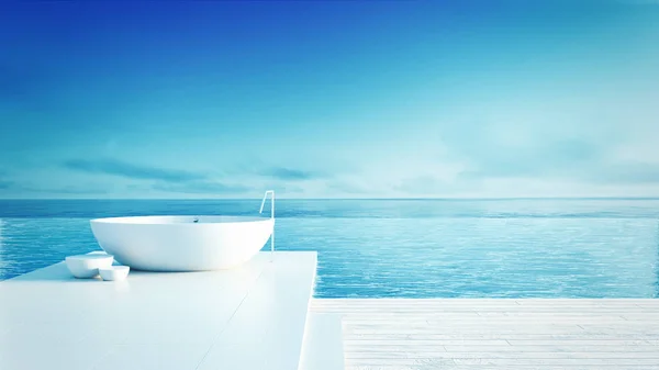 Beach banyo - lüks ve modern otel / 3d iç render