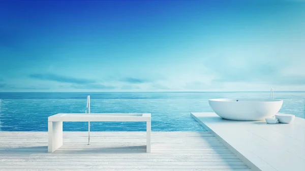 Beach banyo - lüks ve modern otel / 3d iç render