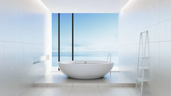 Bagno Sulla Spiaggia Hotel Lusso Moderno Interni Rendering — Foto Stock