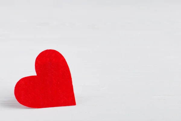 Rotes Herz Auf Weißem Hintergrund Erntekarten Zum Valentinstag Platz Für — Stockfoto