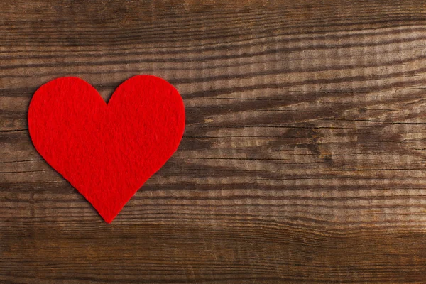 Corazones Rojos Mesa Madera Fondo Tarjeta Felicitación Blanco Para Día — Foto de Stock