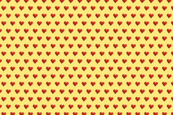 Renkli Arka Plan Üzerinde Kırmızı Kalpler Tekstil Duvar Kağıdı Tasarımı — Stok fotoğraf