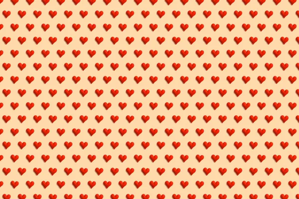 色付きの背景に赤の心 テキスタイルや壁紙のデザインのパターン の概念 バレンタインのと女性の日 — ストック写真