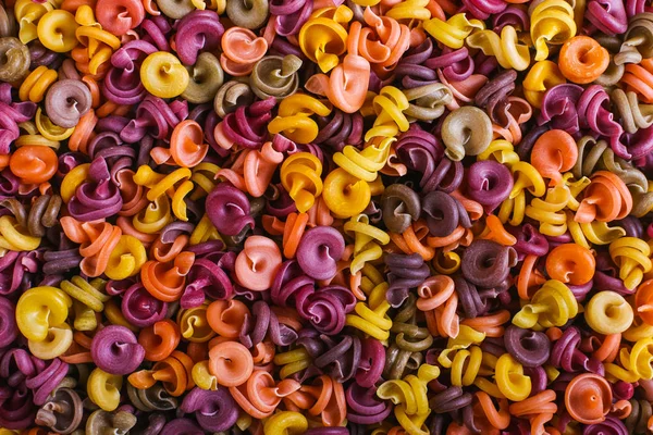 Macarrones Multicolores Forma Inusual Con Tintes Vegetales Naturales Primer Plano — Foto de Stock