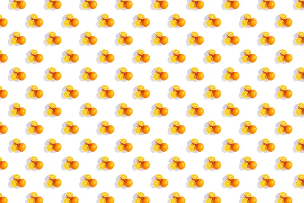 Pomeranče Jasně Barevném Pozadí Opakující Vzorek Příprava Tapetu Citrusové Náladu — Stock fotografie