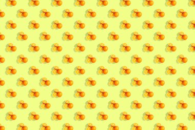 Parlak renkli sarı zemin üzerine portakal. Yinelenen desen, 