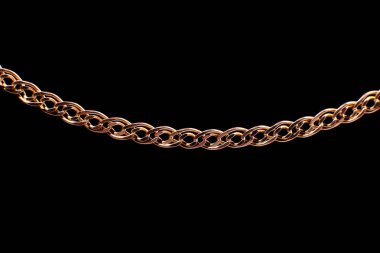 Altın zincir siyah bir arka plan üzerinde sigara, dokuma. İzole, makro, yumuşak odak.