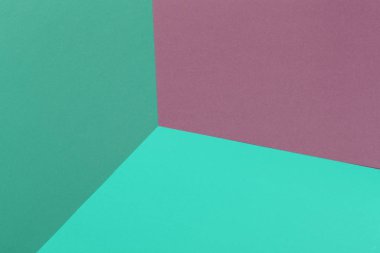 Kağıt yeşil, bordo boş arka plan, geometrik olarak yer. Sunular için renk boş, kopyalama alanı.