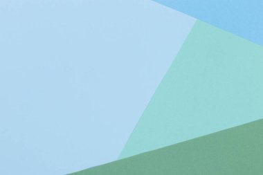 Kağıt mavi, yeşil, pastel boş arka plan, geometrik olarak yer. Sunular için renk boş, kopyalama alanı.