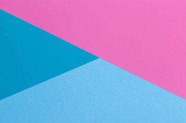 Kağıt pembe, mavi, pastel boş arka plan, geometrik olarak yer. Sunular için renk boş, kopyalama alanı.