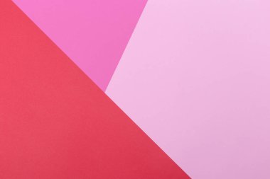 Kağıt pembe, kırmızı, pastel boş arka plan, geometrik olarak yer. Sunular için renk boş, kopyalama alanı.