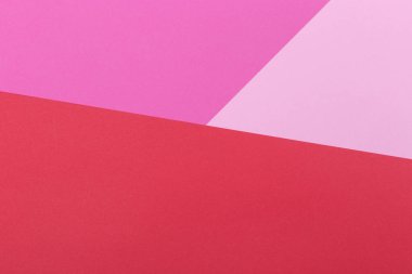 Kağıt pembe, kırmızı, pastel boş arka plan, geometrik olarak yer. Sunular için renk boş, kopyalama alanı.