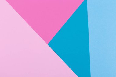 Kağıt pembe, mavi, pastel boş arka plan, geometrik olarak yer. Sunular için renk boş, kopyalama alanı.