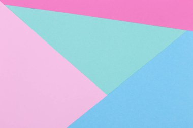 Kağıt pembe, mavi, pastel, yeşil boş arka plan, geometrik olarak yer. Sunular için renk boş, kopyalama alanı.