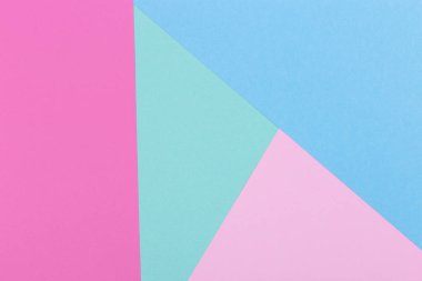 Kağıt pembe, mavi, pastel, yeşil boş arka plan, geometrik olarak yer. Sunular için renk boş, kopyalama alanı.