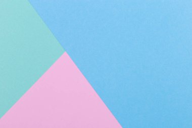 Kağıt pembe, mavi, pastel, yeşil boş arka plan, geometrik olarak yer. Sunular için renk boş, kopyalama alanı.