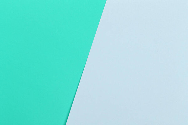Paper green empty background, geometrically located. Color blank for presentations, copy space.