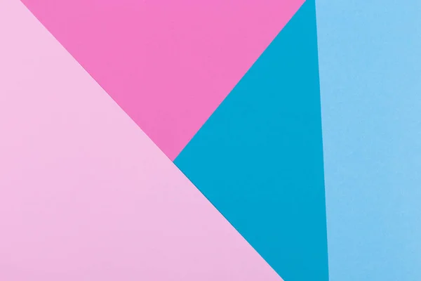 纸粉红色，蓝色，柔和的空背景，几何位置。演示文稿的颜色空白，复制空间. — 图库照片