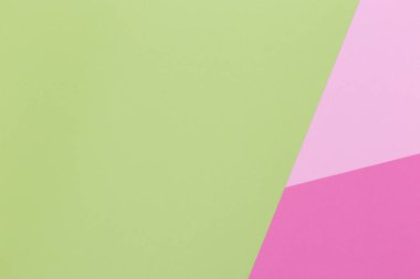 Kağıt pembe, yeşil, pastel, şeker arka plan, geometrik bulunan. Sunular için renk boş, kopyalama alanı.