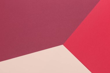 Kağıt ışık bej, bordo, kırmızı boş arka plan, geometrik olarak yer. Sunular için renk boş, kopyalama alanı.