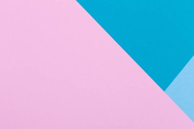 Kağıt pembe, mavi, pastel boş arka plan, geometrik olarak yer. Sunular için renk boş, kopyalama alanı.