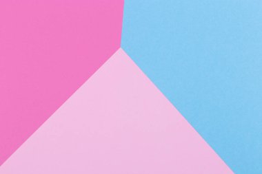 Kağıt pembe, mavi, pastel boş arka plan, geometrik olarak yer. Sunular için renk boş, kopyalama alanı.