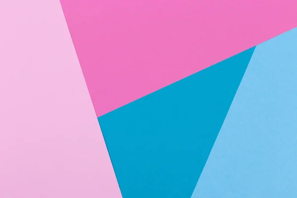 Papel rosa, azul, pastel fundo vazio, geometricamente localizado. Cor em branco para apresentações, espaço de cópia . — Fotografia de Stock