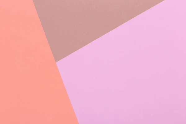 Papel laranja, rosa, marrom fundo vazio, geometricamente localizado. Cor em branco para apresentações, espaço de cópia . — Fotografia de Stock