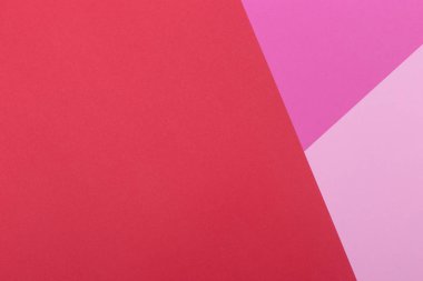 Kağıt pembe, kırmızı, pastel boş arka plan, geometrik olarak yer. Sunular için renk boş, kopyalama alanı.
