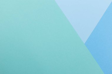 Kağıt mavi, yeşil, pastel boş arka plan, geometrik olarak yer. Sunular için renk boş, kopyalama alanı.