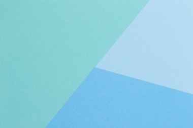 Kağıt mavi, yeşil, pastel boş arka plan, geometrik olarak yer. Sunular için renk boş, kopyalama alanı.