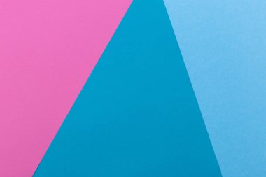 Kağıt pembe, mavi, pastel boş arka plan, geometrik olarak yer. Sunular için renk boş, kopyalama alanı.