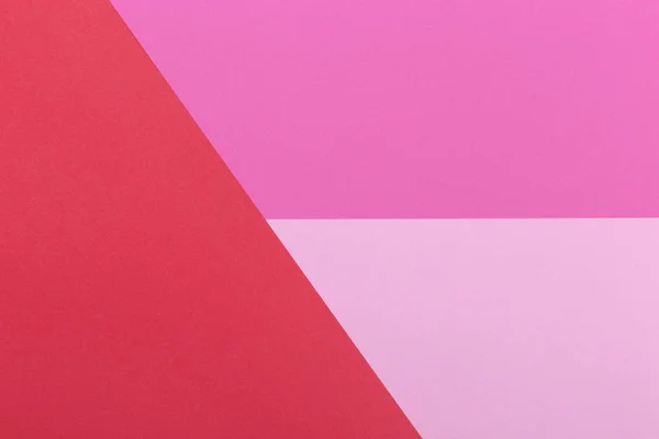 纸粉红色，红色，柔和的空背景，几何位置。演示文稿的颜色空白，复制空间. — 图库照片