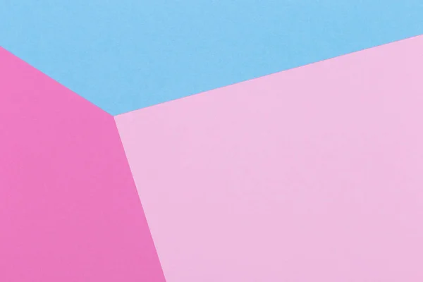 Papel rosa, azul, pastel fundo vazio, geometricamente localizado. Cor em branco para apresentações, espaço de cópia . — Fotografia de Stock
