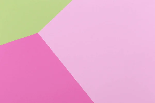 纸粉红色，绿色，柔和，糖果背景，几何位置。演示文稿的颜色空白，复制空间. — 图库照片