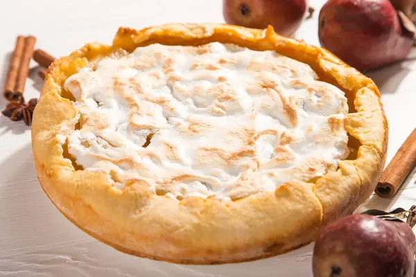 Pear Delicious Pie Homemade Pastry Cinnamon Sweet Dessert Breakfast Copy — Stock Photo, Image