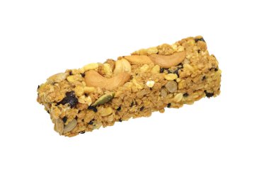 beyaz zemin üzerine granola bar.
