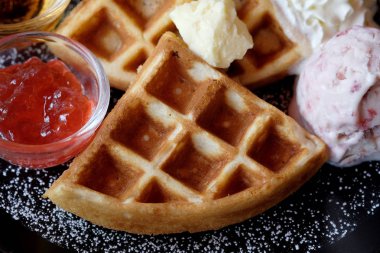 Tatlı waffle yemek Cafe.