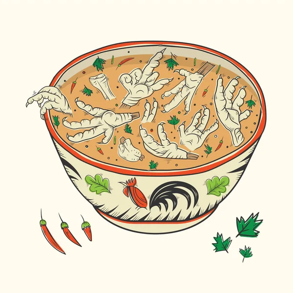 Sopa Pata Pollo Ilustración Vectorial Ilustración de stock