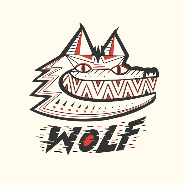 オオカミのロゴの設計 ストックイラスト