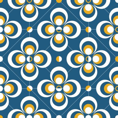 renkli geometrik şekiller kompozisyon koyu mavi zemin üzerine 