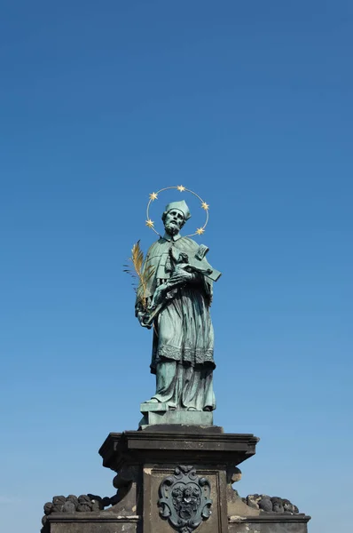 Skulptur Der Karlsbrücke Auf Der Moldau Prag Tschechische Republik — Stockfoto