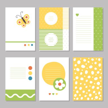 Çiçekler ve kelebekler, desen ve sabit sayfaları ile altı şirin dizüstü kapsar 