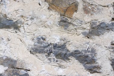 Taş ve çimento grungy eski vintage gri dış duvar yüzeyi