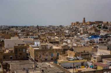 Susa, Tunus - 8 Eylül 2025 - Orta Susa 'nın güzel hava manzarası