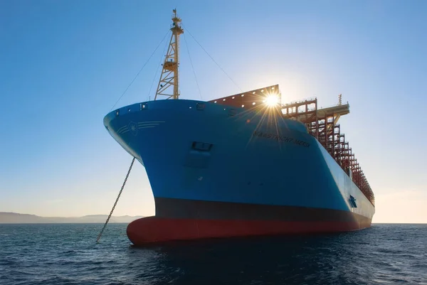 Nakhodka Rusia Enero 2019 Gran Buque Portacontenedores Maastricht Maersk Pie — Foto de Stock