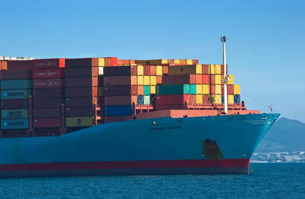 Nachodka Rusland Augustus 2017 Boog Van Het Containerschip Maersk Gerner — Stockfoto