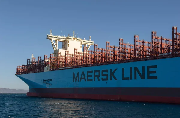 Nakhodka Russland Januar 2019 Der Bug Eines Riesigen Containerschiffs Maastricht — Stockfoto